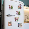 (US Local)6PCS  Xmas DIY Crystal Refrigerator Magnet for Decor (Christmas Snowman)