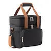 13L Dual Compartments Expandable Insulated Cooler Bag for Camping Picnic (Black)