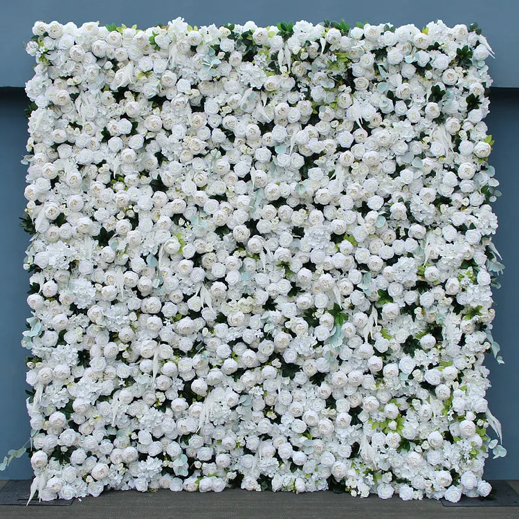 A607 A7439 5D White Cloth Flower Wall Wedding Backdrop Decor Prop