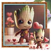 (Multi Style)Groot And Yoda-Full Embroidery 3 Strands 11CT Stamped Cross Stitch-40*40CM