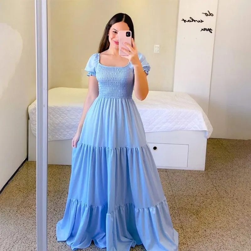 Brownm Brownm New Spring And Summer Women's Dress A Word Broken Shoulder Long Pure Fairy Dress