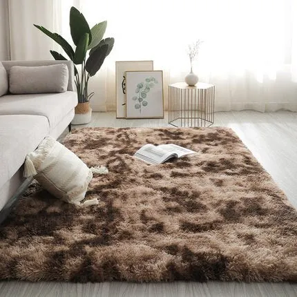 Long Hair Living Room Carpet Sofa Coffee Table Rug Bedroom Room Bay Window Bedside Carpet Luxury Furry Baby Nursery Decor Rug