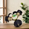 Y Splitter Adapter Propane Adapter with Gauge 2 Way Gas Adapter for Camping