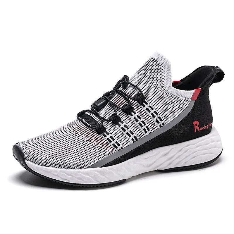 ONEMIX Men Vulcanize Shoes 2019 Breathable Knitted Mesh Reflective Running Sneakers Women Tennis Training Footwear