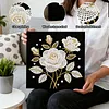 (25x25cm)DIY Pearl Painting Flower Framed Handmade Pearl Material Art Kit Living Room Decor