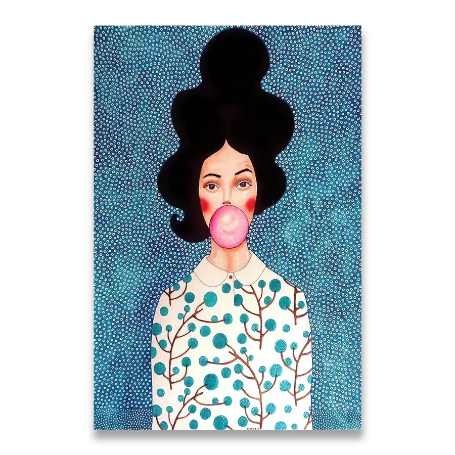 Vintage Abstract Girl Hair Flower Women Wall Art Canvas Painting Fashion Nordic Poster Wall Pictures For Living Room Unframed