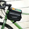 3L Bicycle Front Frame Bag Support Touch Screen Bike Top Tube Bag for 7in Phones