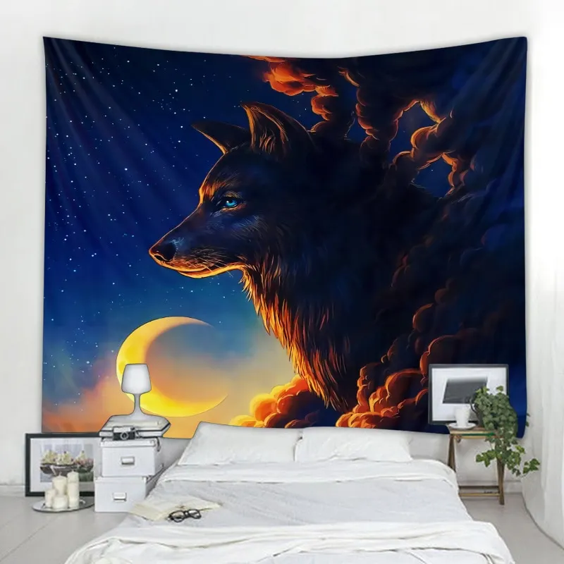 Nigikala creative tapestry wall hanging decoration tiger lion pattern wall hangings home textile wall Bohemian decoration tapiz