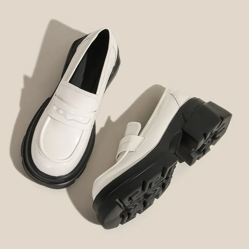 Athvotar Athvotar Loafers Women 2024 New Shallow Mouth With Skirt Fairy Small Leather Shoes British Style Student Single Shoe Women