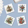 6Pcs Fleur Rouge Croix-5D Bricolage Artisanat
