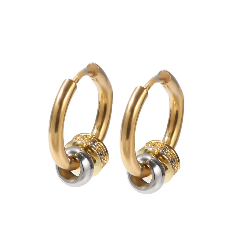 Iced Out Prevent Allergy Palted Round Earrings Hip Hop Bling Bling