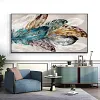 (Multi-Style Round) （Big Size） Feather Flower Leaves - Full Diamond Painting 80*40cm