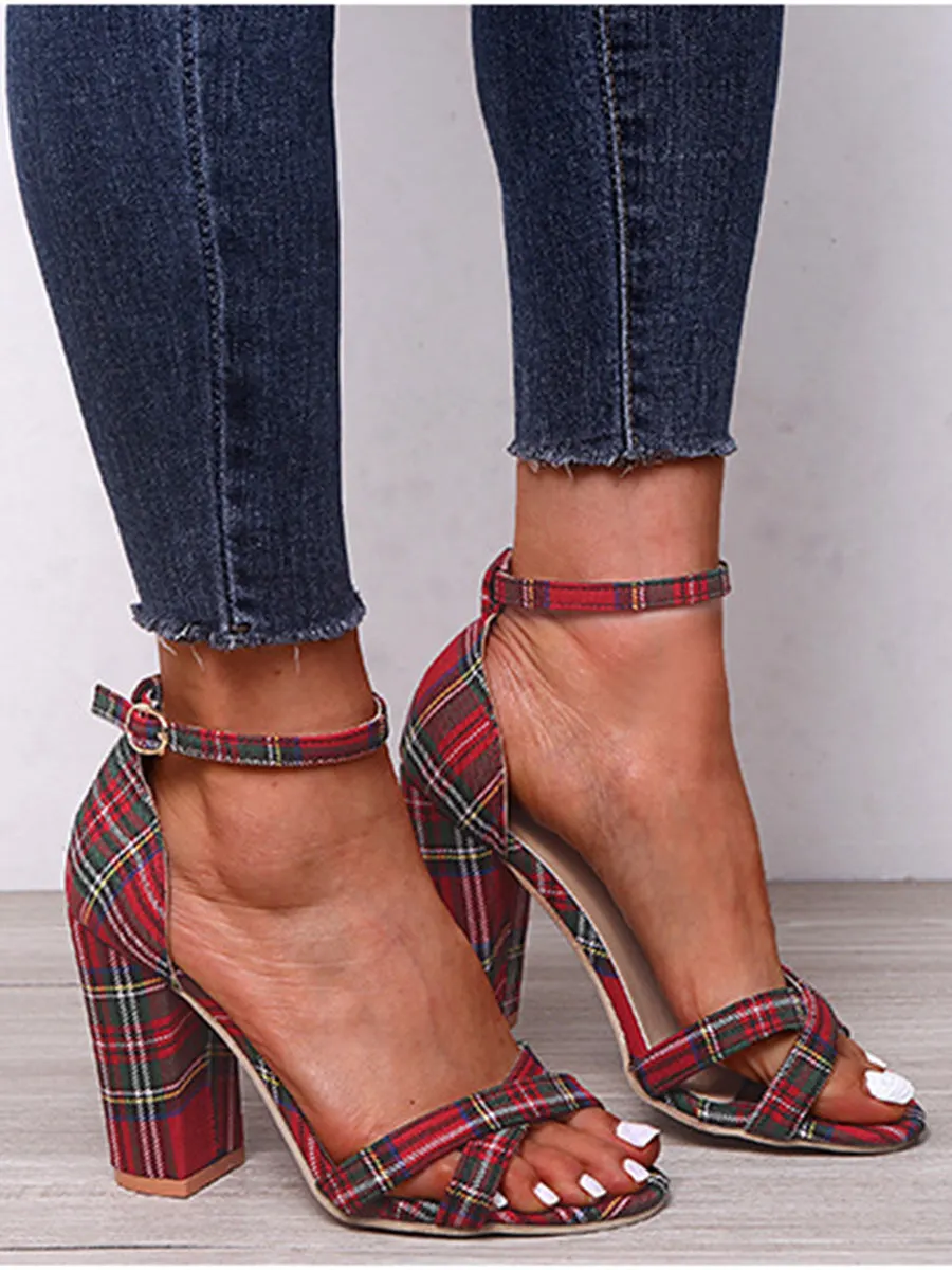 Fashion High Heel Open-toe Buckled Sandals