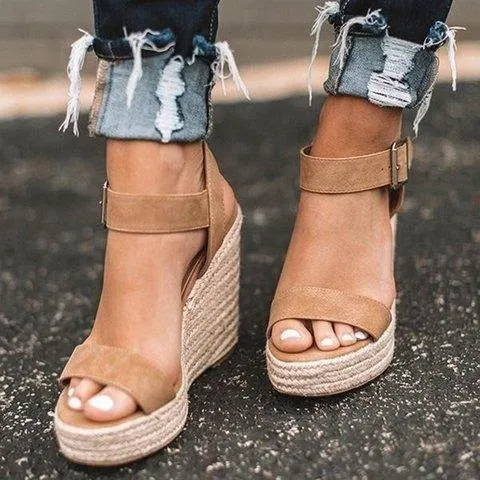 Comemore Ladies Shoes Platform Sandals Women Comfortable Wedges High Heels Pumps Sandalia Espadrilles Female Summer Plus Size 43