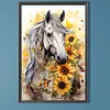 Diamond Painting -DIY Round Partial AB Drill Sunflower Horse(45x65cm)