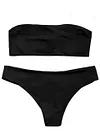 ZAFUL 2018 Women Bandeau Padded Bikini Set Sexy Low Waist Solid Color Strapless Swimsuit Swim Bathing Suit Brazilian Swimwear