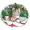 (Counted/Stamped) 14CT/11CT Christmas Cat - Cross Stitch 20x17cm/7.87*6.69in(Brand)