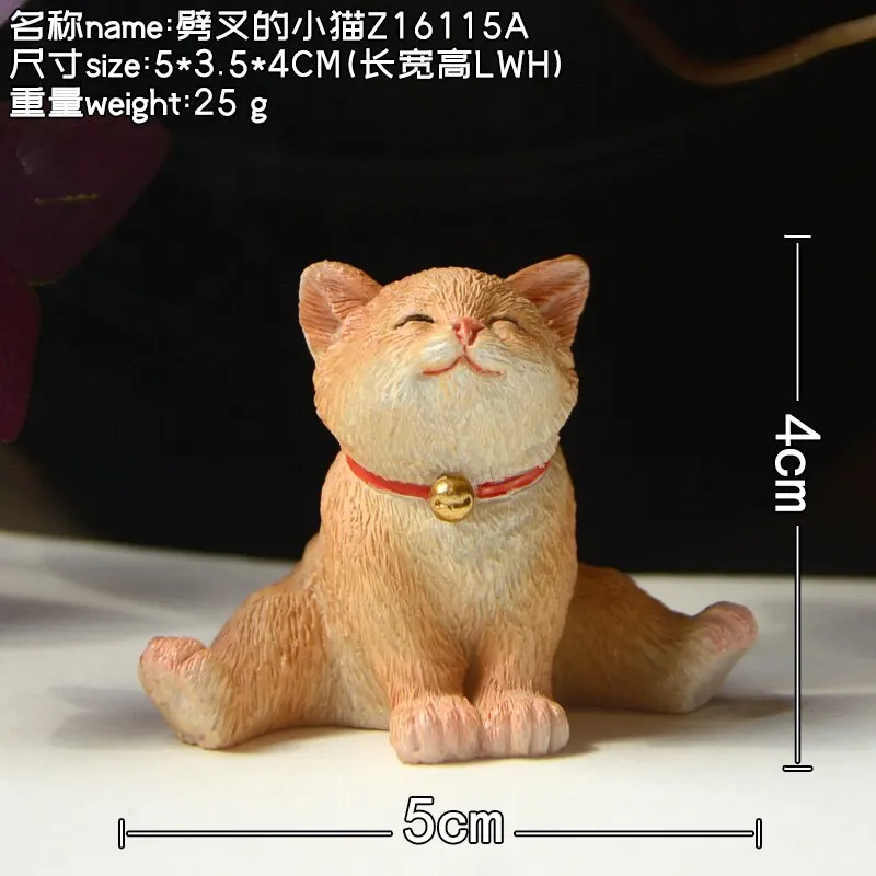 Cute Kittens Cat Figurine Micro Landscape Ornaments Decorative Figurines Garden Desk Deco Home Decoration Maison et Jardin