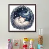 White Cat On The Moon - 11CT Stamped Cross Stitch - 50*50cm