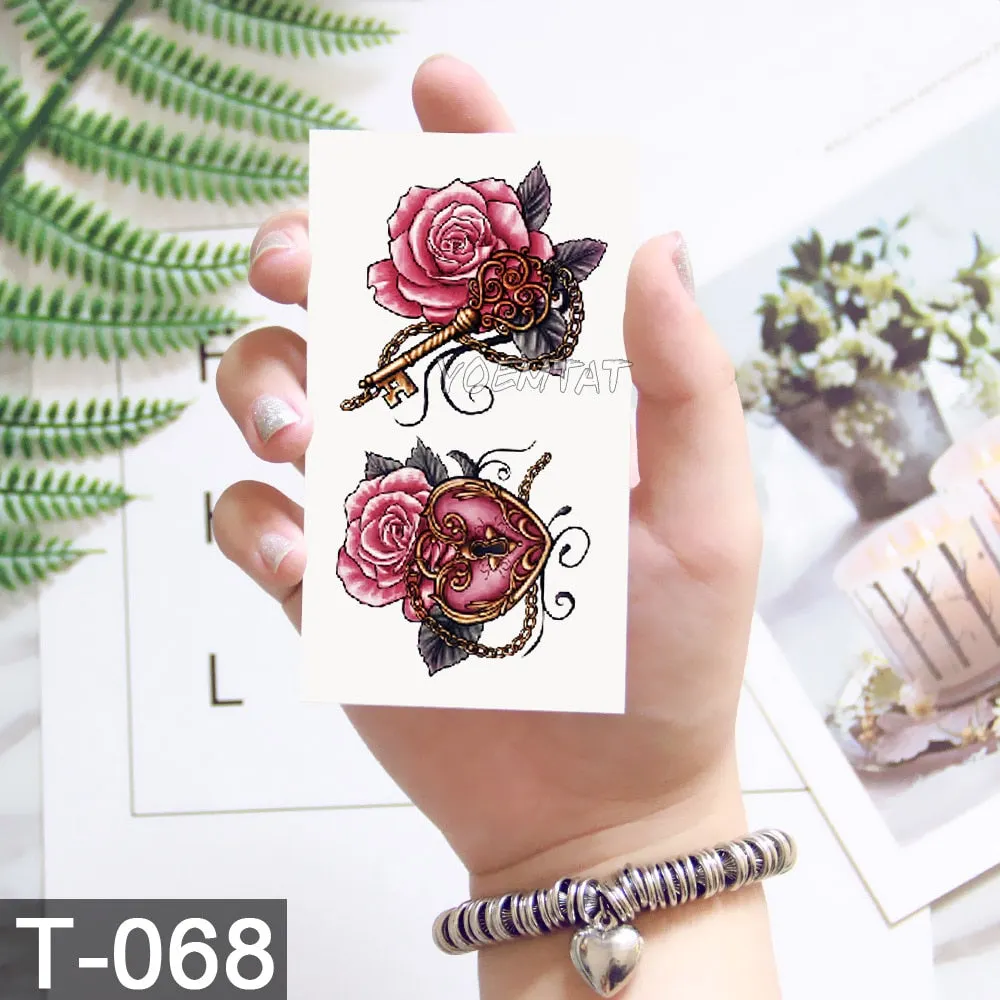 Waterproof Temporary Tattoo Sticker Cute Watercolor Cartoon Design Children Lamp Water Transfer Tatto Marine Man Girl Fake Tatoo