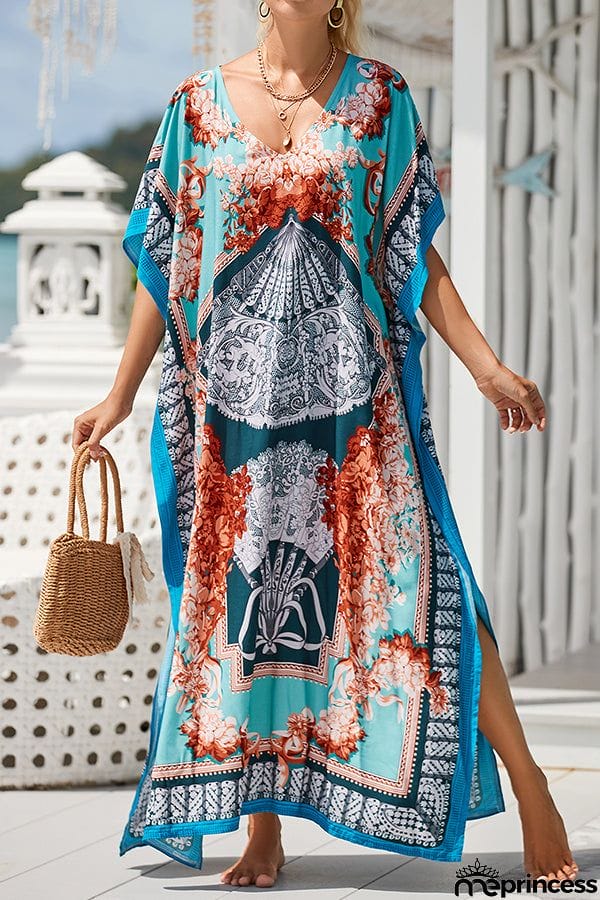 Rayon Positioning Vacation Robe Sunscreen Shirt Dress
