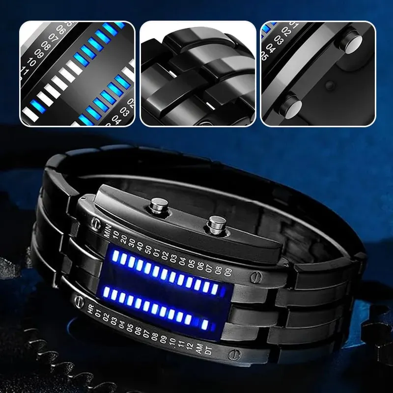🔥Cyberpunk Binary LED Watch – 