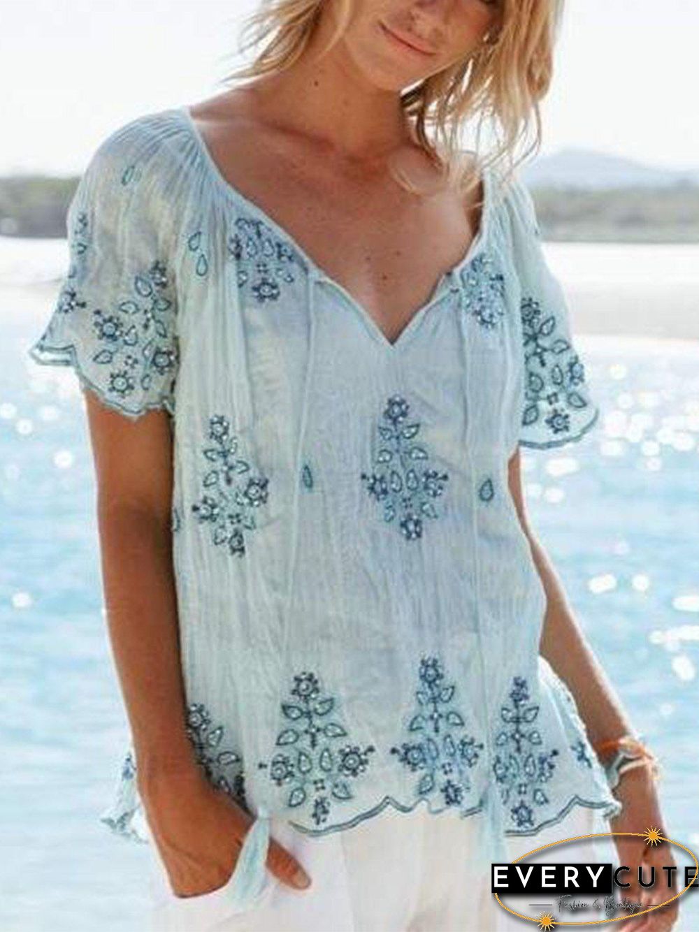 Casual V Neck Shirts