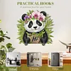 (US Local)Panda Theme Wood DIY Diamond Painting Hooks Home Decor Craft Kit for Wall Decor