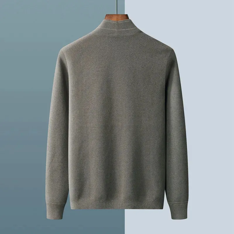 Jacquard Pure Wool Cardigan