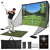 [US Local Warehouse] Golf Hitting Practice Net with 2 Side Barriers & Storage Bag 10x7ft Golf Hitting Aid Net Personal Driving Range for Backyard Driving Chipping Training Swing