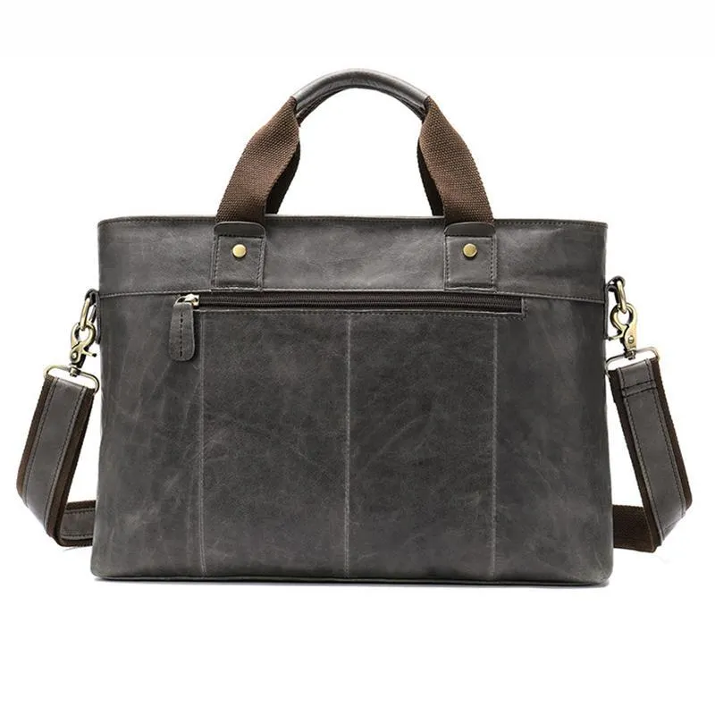 Large Capacity Vintage Leather Casual Business Briefcase