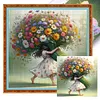 Daisy Girl-11CT Stamped Cross Stitch 50*50cm/19.69*19.69in