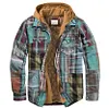 Men's Classic Flannel Retro Plaid Shirt Hooded Jacket Coat