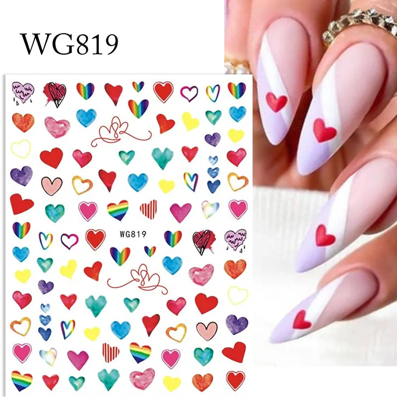 1 Sheet Russian Series Letter 3D Nail Sticker Flower Leaves Nail Transfer Beautiful Decals Slider Nail Art DIY Decoration