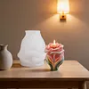 3D Rose Flower Mould Silicone Wave Spiral Candle Mould Reusable Easy To Demold for Wedding Valentine Day DIY Home Decor Gift (Style B)