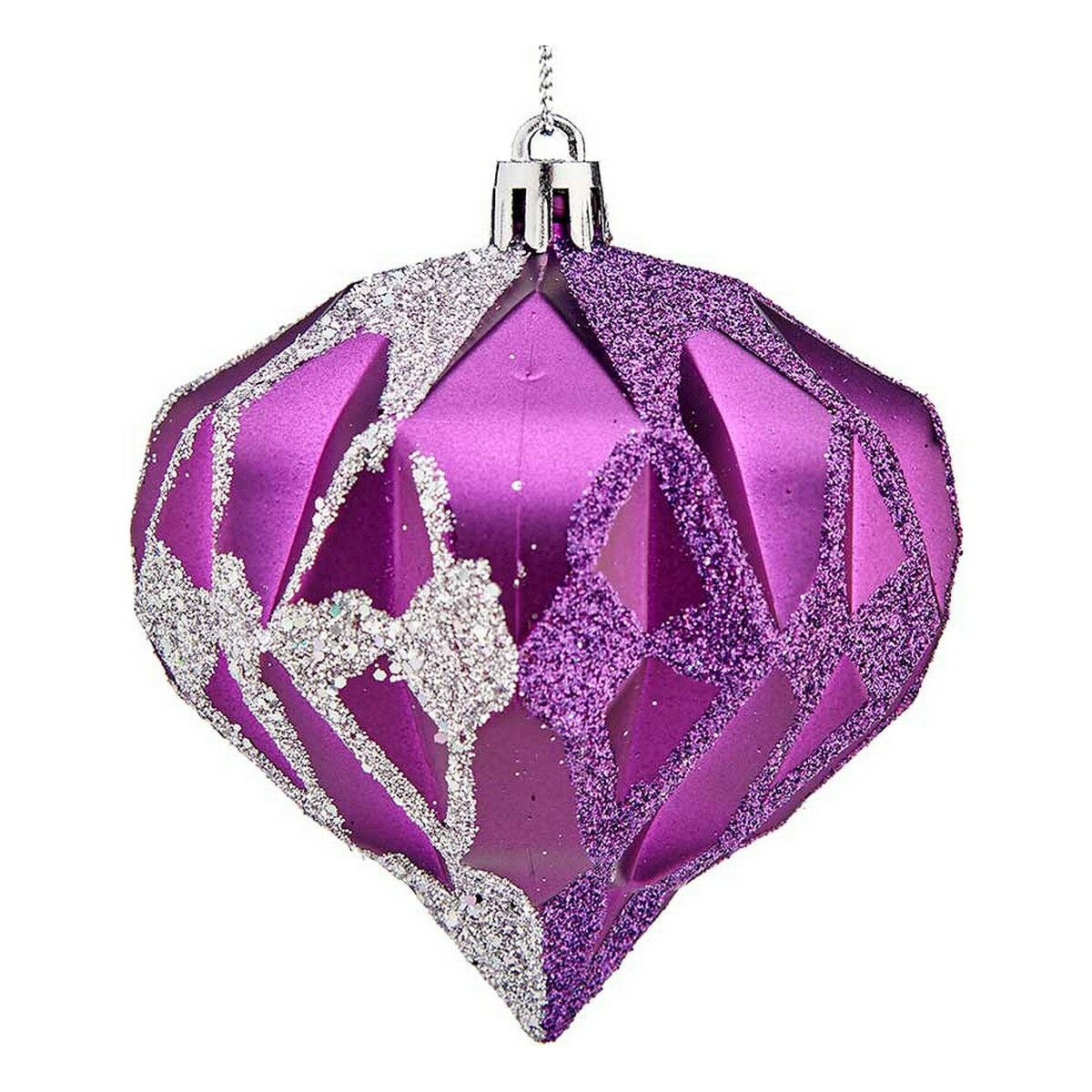 Christmas Baubles Krist+ Purple Silver Plastic Diamond &Oslash; 8 cm 6 Units
