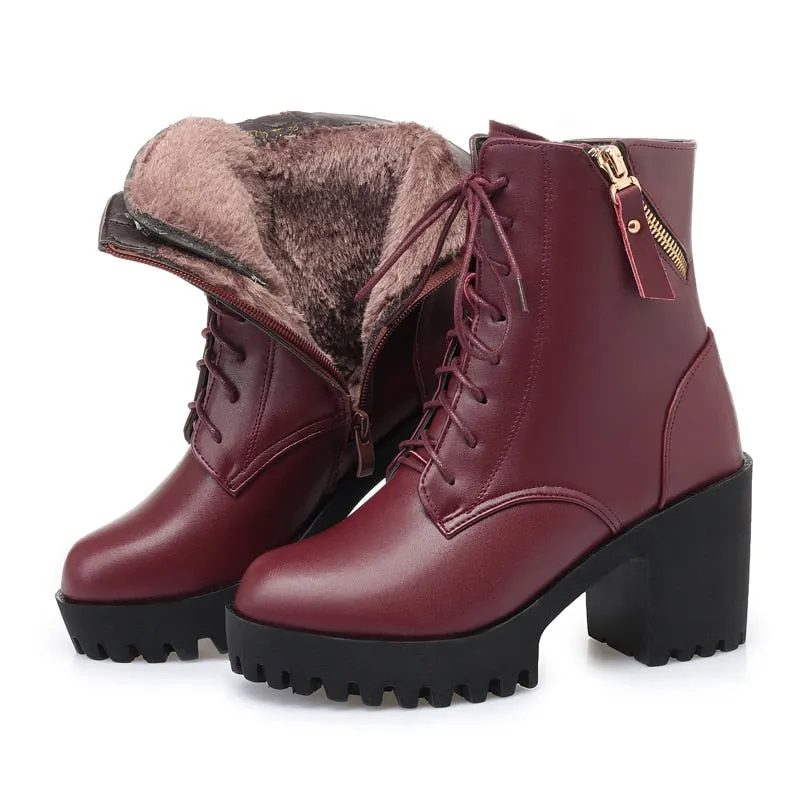 AIYUQI Women bare boots 2021 new genuine leather women boots  natural wool warm women winter naked boots  winter women shoe