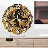 (US Local)Acrylic Special Shape Black Goldfish Diamond Painting Art Clock Ornaments Kit