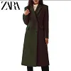 💎Długi wełniany płaszcz damski ZARA&reg; Plus Size.