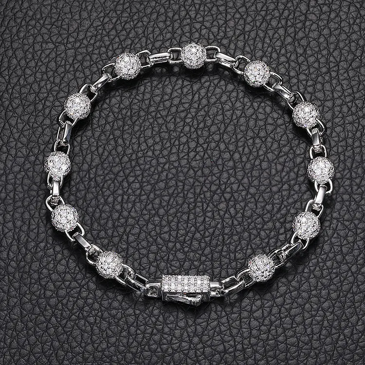 Iced Out Hip Hop Bling Bling 6MM Beaded Bracelets For Women And Men