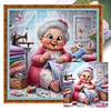 Happy Old Lady - 11CT Stamped Cross Stitch - 45*45cm