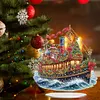 (US Local)Xmas Sailboat DIY Table Top Diamond Painting Desktop Ornaments Kit