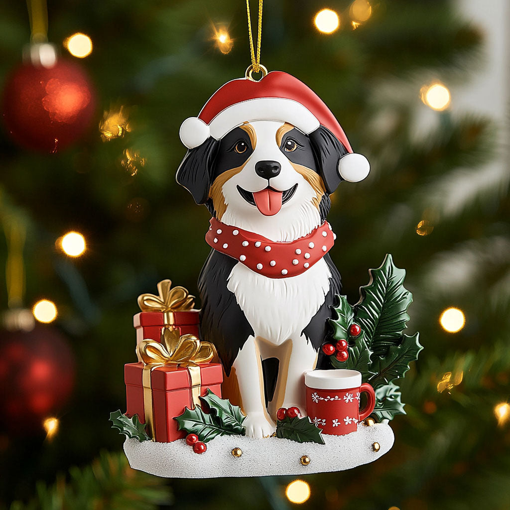 Christmas Border Collie Glow WN1510016CL Personalized Christmas Ornament