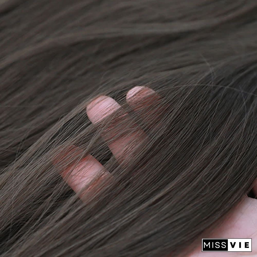 Long Layered Straight Wig With Bangs