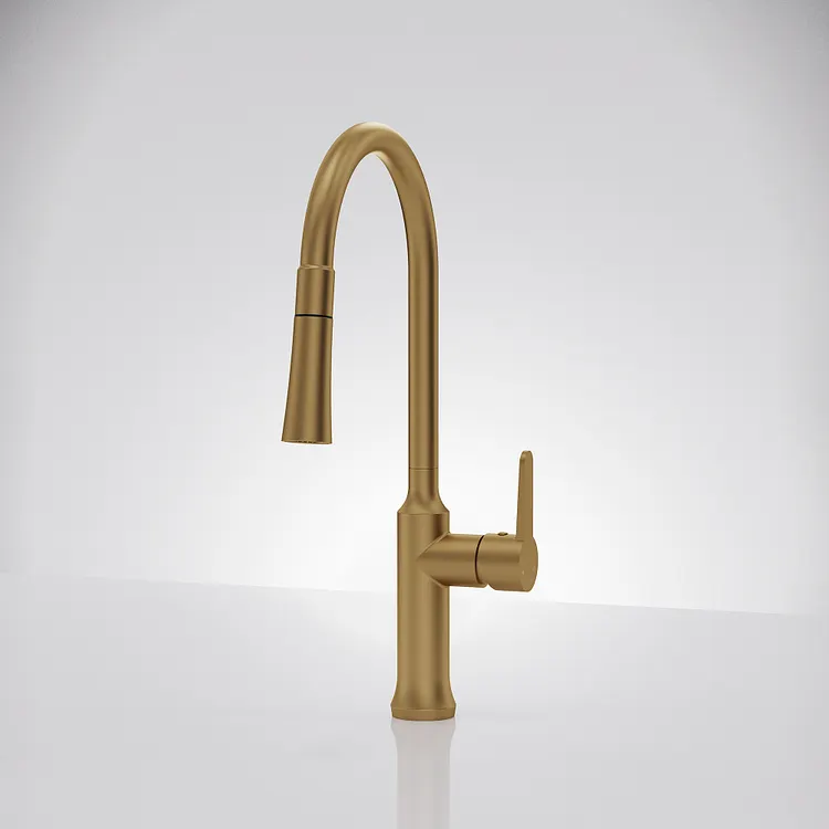 EVERSTEIN Power Boost Pull-Down Kitchen Faucet Brushed Gold