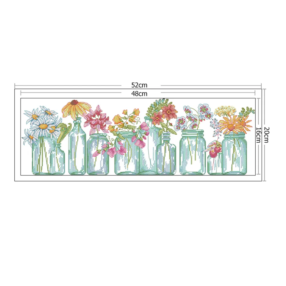 14ct Stamped Cross Stitch - Flower(52*20cm)
