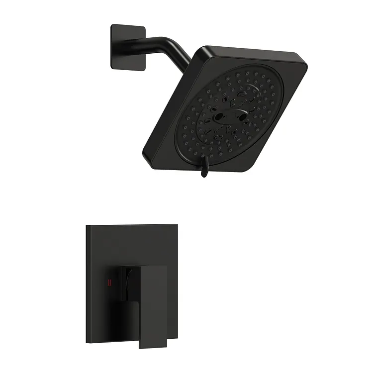 EVERSTEIN Pressure Balance 7-Spray Shower System Matte Black SFS-1130-BK