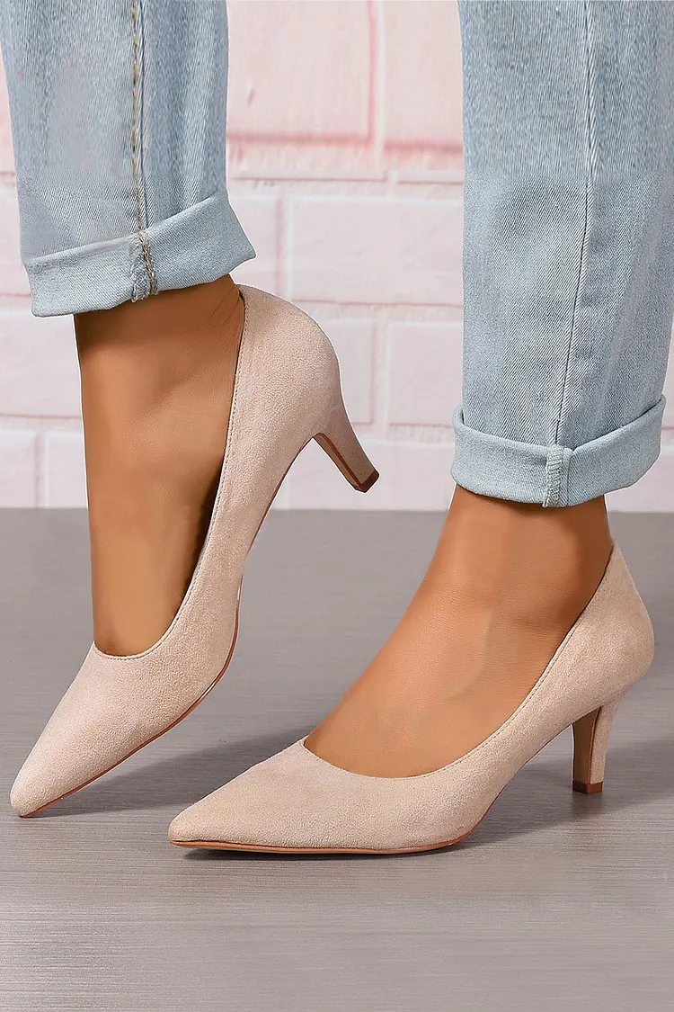 Casual Solid Color Pointed Toe Fine Heel Pumps 2024 - Xpluswear