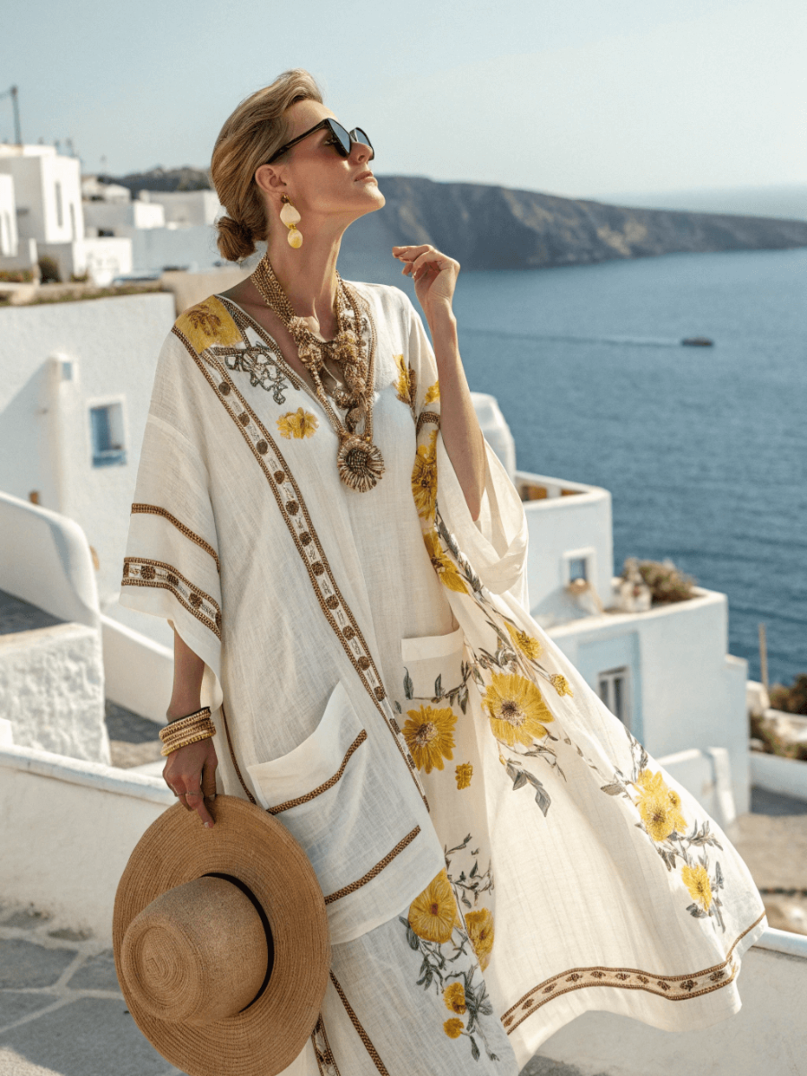 Women's Linen Solid Color Loose Dress
