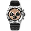 BREITLING Chronomat B01 42mm Copper Dial With Black Rouleaux Rubber Strap AB0134101K1S1 Top replica